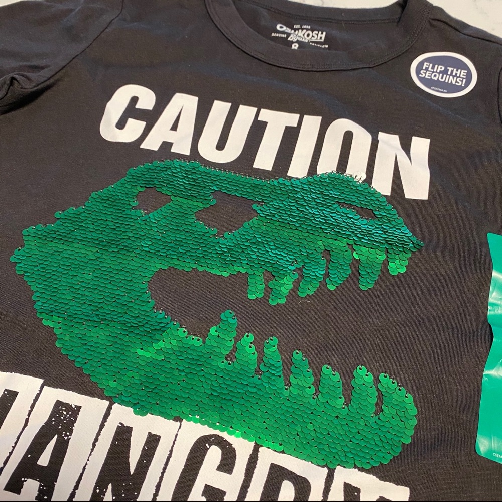 Oshkosh Flip Sequin Dinosaur Tee Short Sleeve - Picture 3 of 11